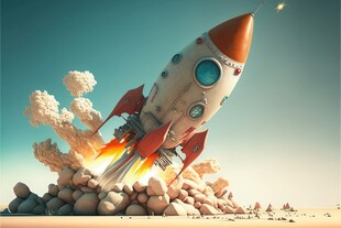 C4D航空火箭发射3d效果图