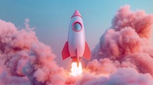 C4D航空火箭发射3d效果图