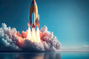 C4D航空火箭发射3d效果图