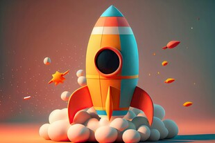 C4D航空火箭发射3d效果图