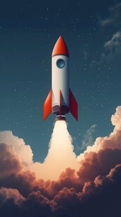 C4D航空火箭发射3d效果图