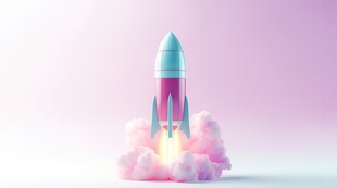 C4D航空火箭发射3d效果图