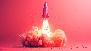 C4D航空火箭发射3d效果图