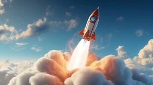 C4D航空火箭发射3d效果图