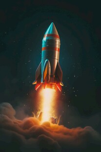 C4D航空火箭发射3d效果图