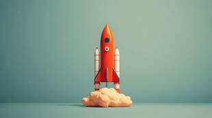 C4D航空火箭发射3d效果图