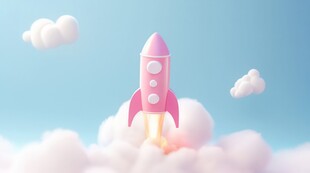 C4D航空火箭发射3d效果图