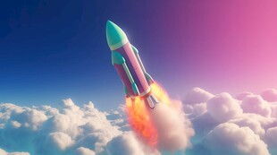 C4D航空火箭发射3d效果图