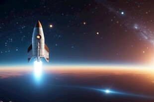 C4D航空火箭发射3d效果图