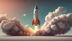 C4D航空火箭发射3d效果图