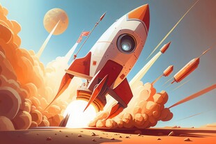 C4D航空火箭发射3d效果图