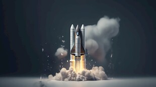 C4D航空火箭发射3d效果图