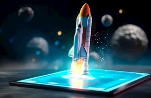 C4D航空火箭发射3d效果图