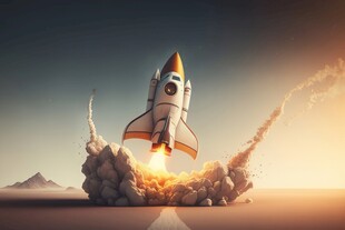 C4D航空火箭发射3d效果图