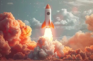 C4D航空火箭发射3d效果图