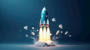 C4D航空火箭发射3d效果图