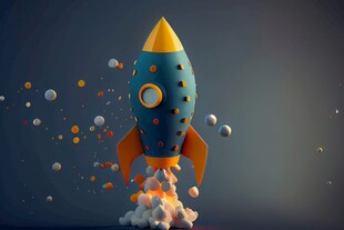 C4D航空火箭发射3d效果图
