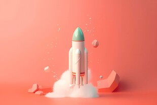 C4D航空火箭发射3d效果图