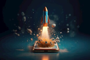 C4D航空火箭发射3d效果图