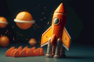 C4D航空火箭发射3d效果图