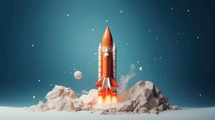 C4D航空火箭发射3d效果图