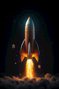 C4D航空火箭发射3d效果图