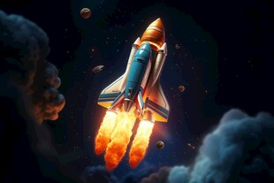 C4D航空火箭发射3d效果图