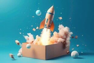 C4D航空火箭发射3d效果图