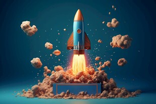 C4D航空火箭发射3d效果图