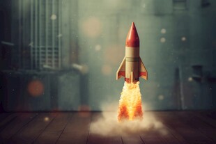 C4D航空火箭发射3d效果图