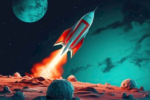 C4D航空火箭发射3d效果图