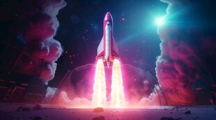 C4D航空火箭发射3d效果图