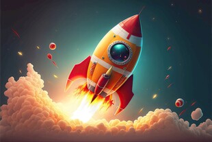 C4D航空火箭发射3d效果图