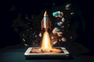 C4D航空火箭发射3d效果图