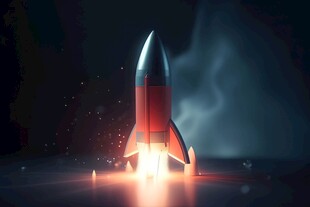 C4D航空火箭发射3d效果图