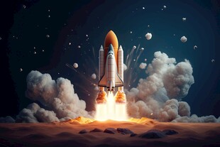 C4D航空火箭发射3d效果图