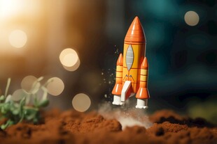 C4D航空火箭发射3d效果图