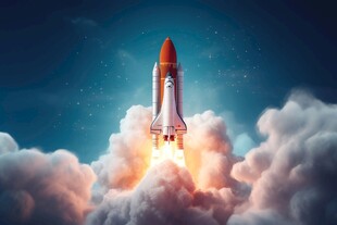 C4D航空火箭发射3d效果图