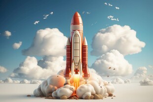 C4D航空火箭发射3d效果图