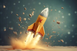 C4D航空火箭发射3d效果图