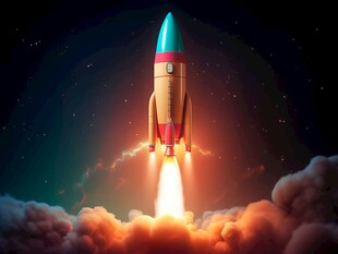 C4D航空火箭发射3d效果图