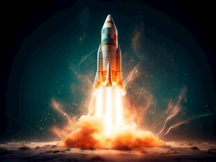 C4D航空火箭发射3d效果图