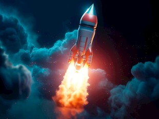 C4D航空火箭发射3d效果图