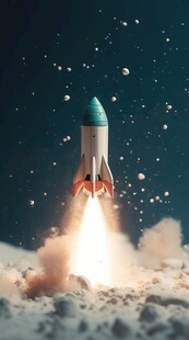 C4D航空火箭发射3d效果图