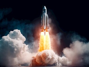 C4D航空火箭发射3d效果图