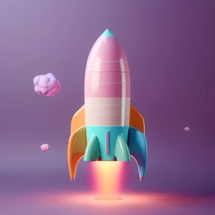 C4D航空火箭发射3d效果图