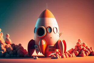 C4D航空火箭发射3d效果图