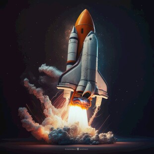 C4D航空火箭发射3d效果图