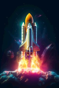 C4D航空火箭发射3d效果图