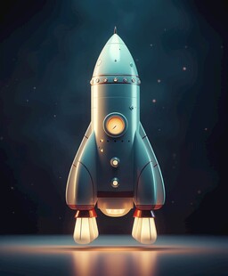 C4D航空火箭发射3d效果图